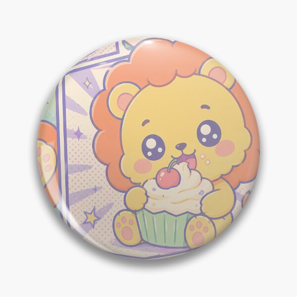 Item preview, Kawaii Lion Cupcake Comic Panel designed and sold by Gift Phrase Studio.