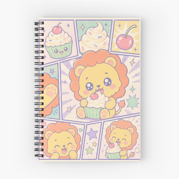 Item preview, Kawaii Lion Cupcake Comic Panel designed and sold by Gift Phrase Studio.