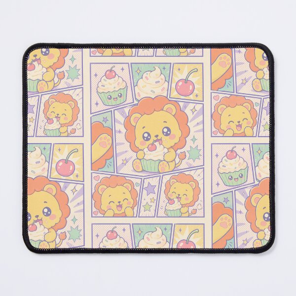 Item preview, Kawaii Lion Cupcake Comic Panel designed and sold by Gift Phrase Studio.