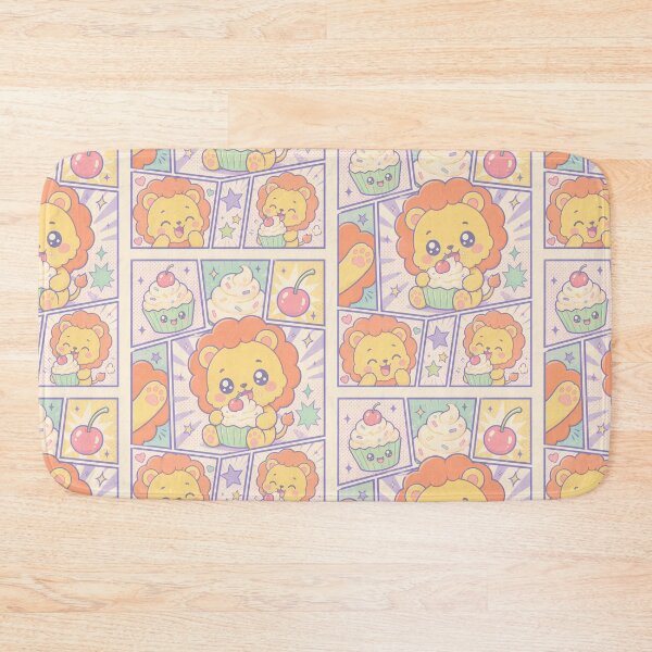 Item preview, Kawaii Lion Cupcake Comic Panel designed and sold by Gift Phrase Studio.