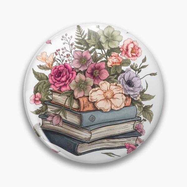Item preview, Bloom Between the Pages – Floral Book Stack Illustration designed and sold by UUniqueIImprint.