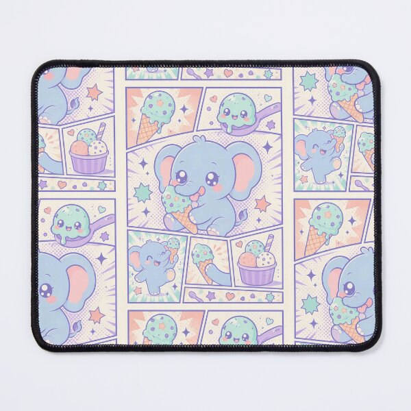 Item preview, Kawaii Elephant Ice Cream Comic Panel designed and sold by Magmashup.