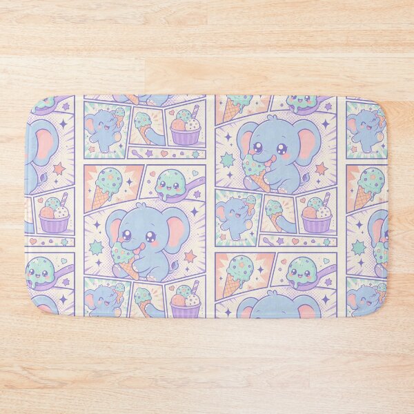 Item preview, Kawaii Elephant Ice Cream Comic Panel designed and sold by Gift Phrase Studio.