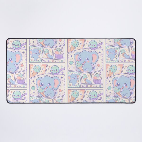 Item preview, Kawaii Elephant Ice Cream Comic Panel designed and sold by Gift Phrase Studio.