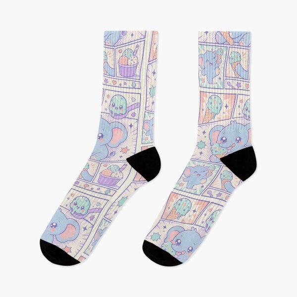 Item preview, Kawaii Elephant Ice Cream Comic Panel designed and sold by Gift Phrase Studio.