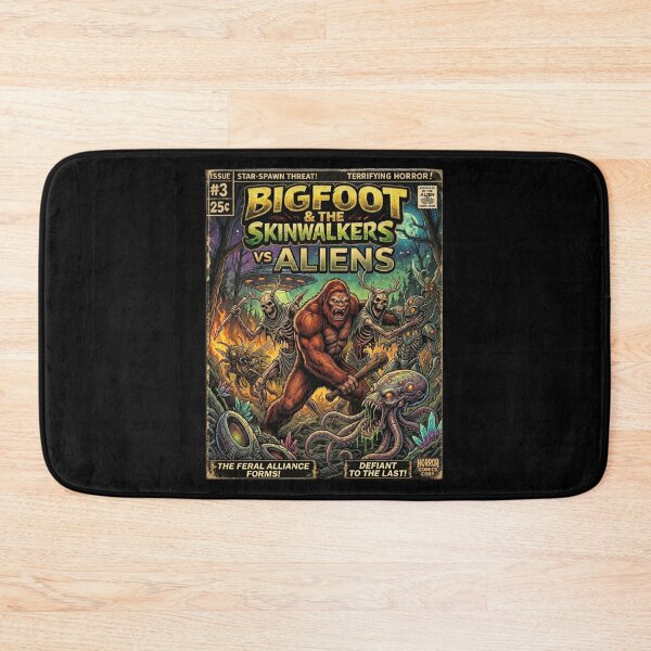 Item preview, Bigfoot & The Skinwalkers vs Aliens – Issue #3 Retro Horror Sci-Fi Comic Cover designed and sold by redsharkuk.