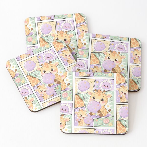 Item preview, Kawaii Giraffe Cotton Candy Comic Panel designed and sold by Magmashup.