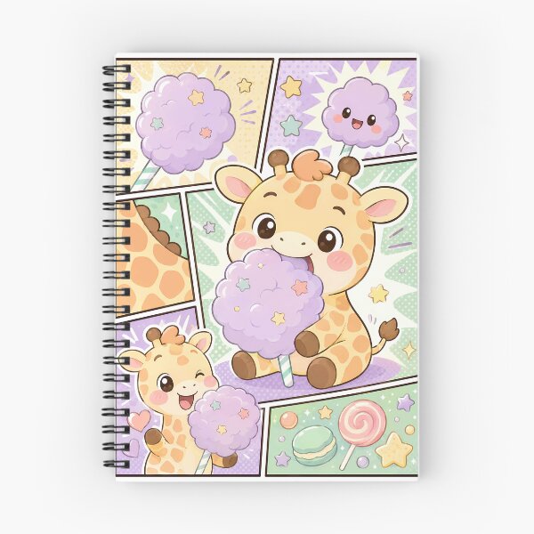 Item preview, Kawaii Giraffe Cotton Candy Comic Panel designed and sold by Gift Phrase Studio.