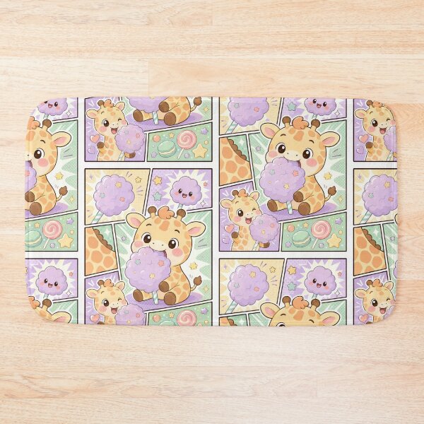 Item preview, Kawaii Giraffe Cotton Candy Comic Panel designed and sold by Magmashup.