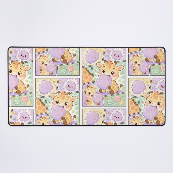 Item preview, Kawaii Giraffe Cotton Candy Comic Panel designed and sold by Gift Phrase Studio.