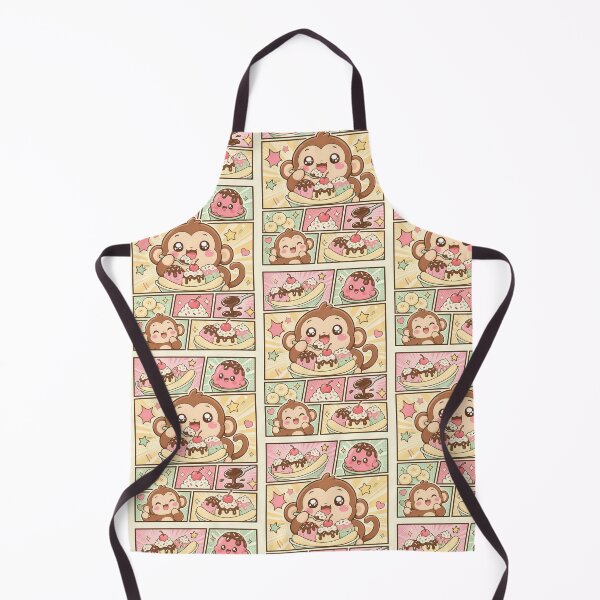 Item preview, Kawaii Monkey Banana Split Comic Panel designed and sold by Gift Phrase Studio.