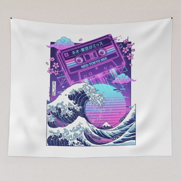 Item preview, Neon Wave Cassette - Vaporwave Japanese Retro Aesthetic designed and sold by BMAMED2001.
