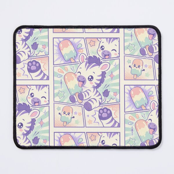 Item preview, Kawaii Zebra Popsicle Comic Panel designed and sold by Magmashup.