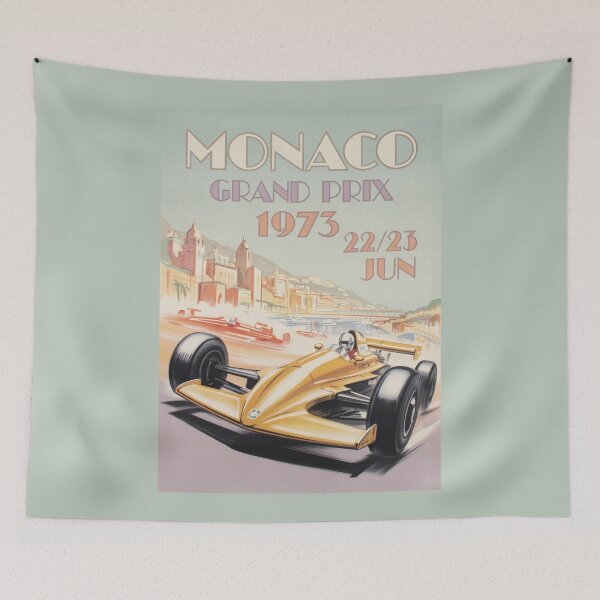 Item preview, Monaco Grand Prix 1973 Retro T-Shirt | Vintage Art Deco Monaco Travel Poster | Monte Carlo Racing Heritage Gift designed and sold by paulo silveira.