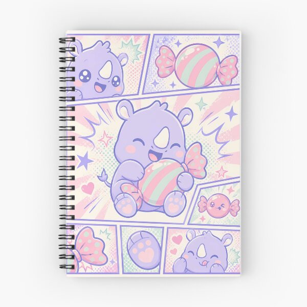 Item preview, Kawaii Rhino Candy Comic Panel designed and sold by Gift Phrase Studio.