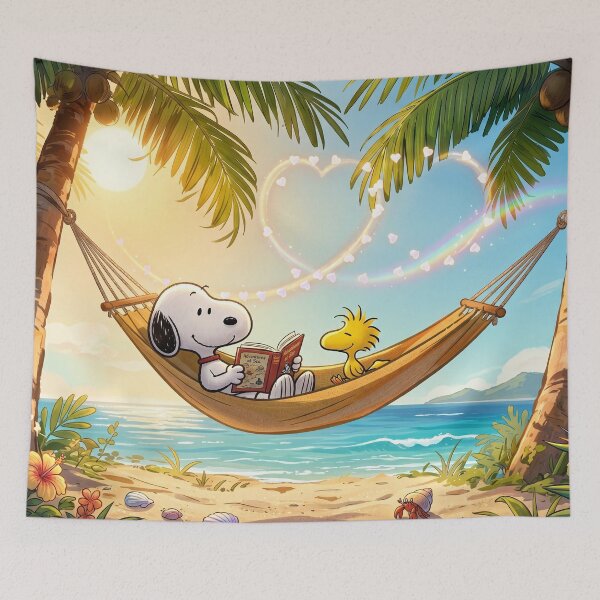 Item preview, Snoopy Woodstock Tropical Relaxing Whimsical Paradise designed and sold by N0WUC1.