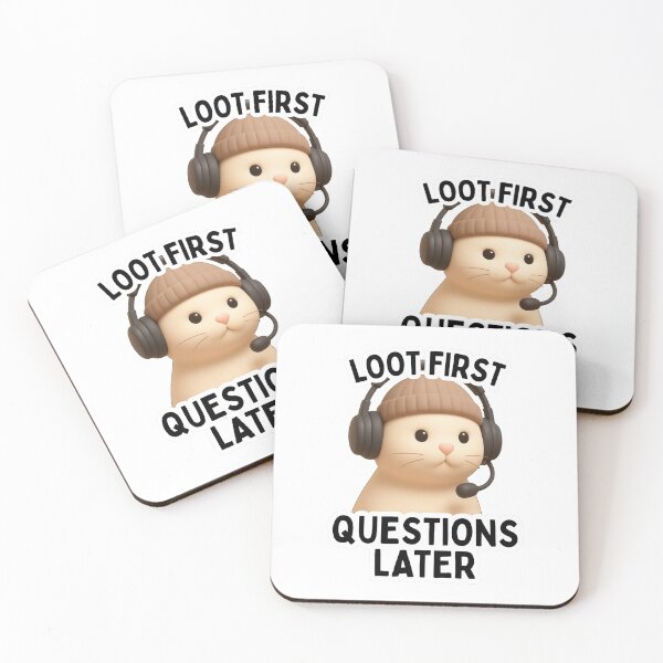 Item preview, Loot First Questions Later Cute Gamer Cat Gaming Meme T-Shirt designed and sold by Maviartig.