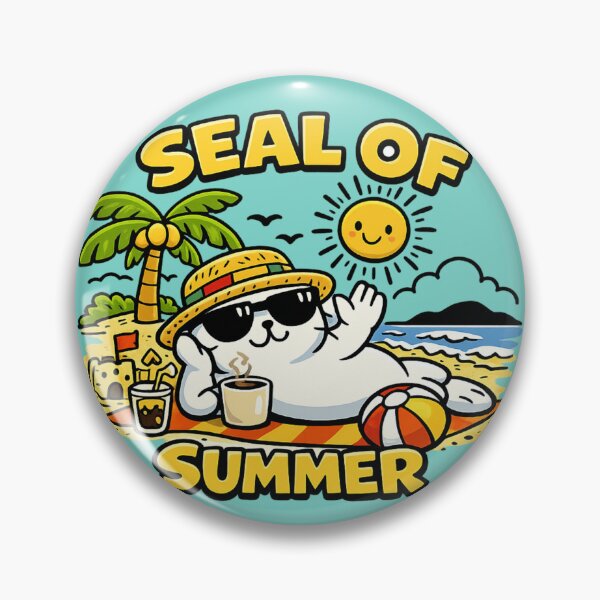 Item preview, Seal of Summer – Cute Beach Seal Cartoon Design designed and sold by helenostore.