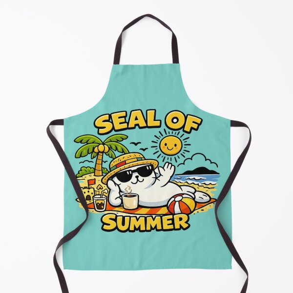 Item preview, Foca de verano: un lindo diseño de caricatura de una foca playera. designed and sold by helenostore.