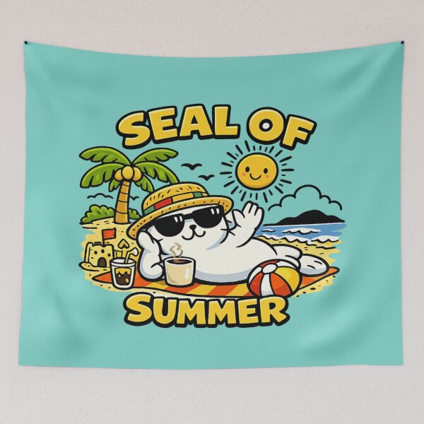 Item preview, Seal of Summer – Cute Beach Seal Cartoon Design designed and sold by helenostore.