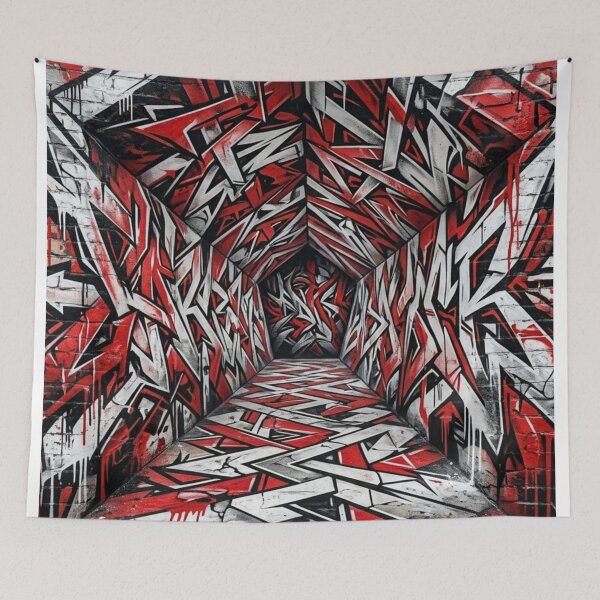 Item preview, Abstract 3D Geometric Graffiti Tunnel designed and sold by Dzblack.
