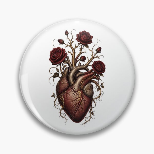 Item preview, Blooming Anatomical Heart - Dark Academia Floral Grunge designed and sold by BMAMED2001.