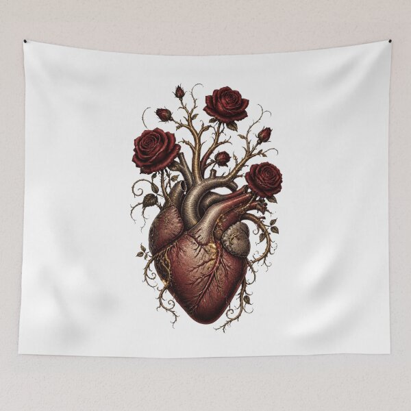 Item preview, Blooming Anatomical Heart - Dark Academia Floral Grunge designed and sold by BMAMED2001.