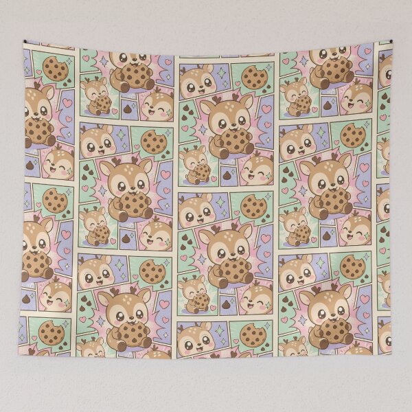 Item preview, Kawaii Deer Cookie Comic Panels designed and sold by Gift Phrase Studio.