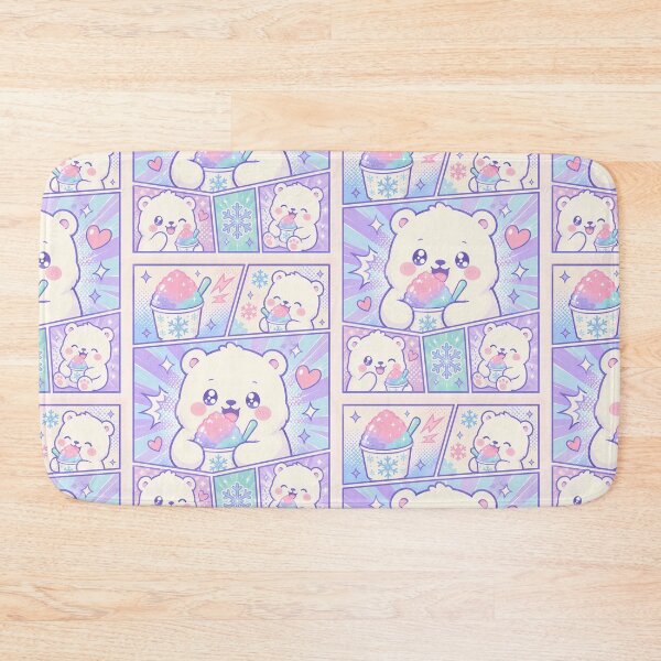 Item preview, Kawaii Polar Bear Snow Cone Comic Panels designed and sold by Gift Phrase Studio.