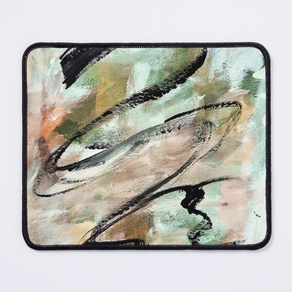 Item preview, Ellipse Marks · Earthy Abstract Acrylic Painting, Sage Green Peach Gestural Art Print designed and sold by ArtByShoonya.