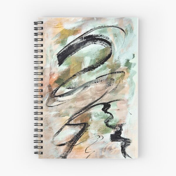 Item preview, Ellipse Marks · Earthy Abstract Acrylic Painting, Sage Green Peach Gestural Art Print designed and sold by ArtByShoonya.