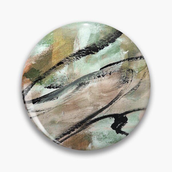 Item preview, Ellipse Marks · Earthy Abstract Acrylic Painting, Sage Green Peach Gestural Art Print designed and sold by ArtByShoonya.