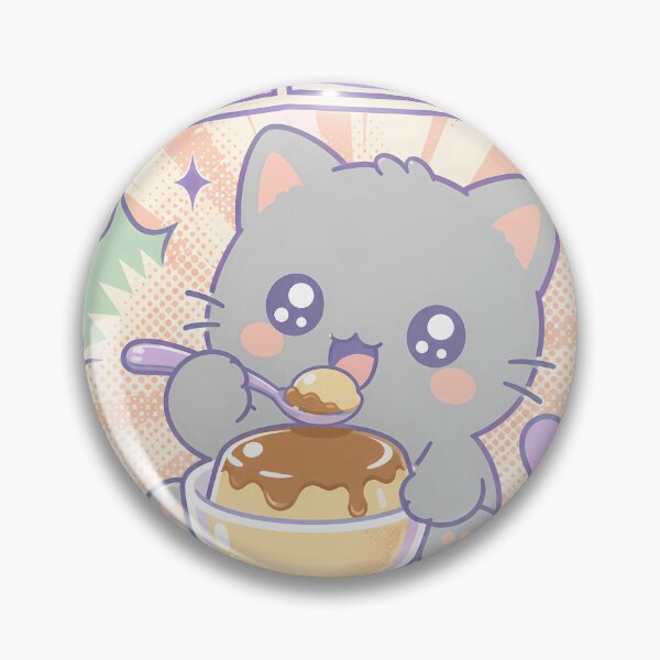Item preview, Kawaii Gray Kitten Pudding designed and sold by Gift Phrase Studio.