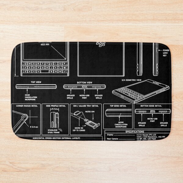 Item preview, BlackBerry Passport Technical Blueprint – Retro QWERTY Smartphone Schematic Art designed and sold by Stinky Lincy's Apparel Company.
