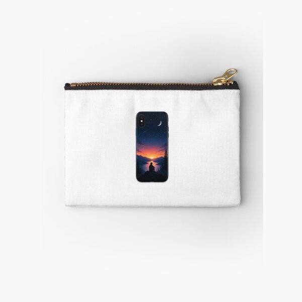 Item preview, Midnight Dreamscape | Aesthetic Moon & Sunset Landscape Phone Case designed and sold by Cutecatties.