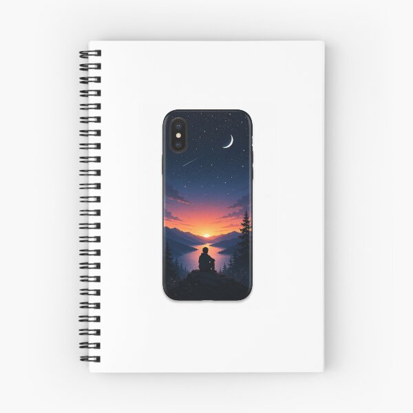 Item preview, Midnight Dreamscape | Aesthetic Moon & Sunset Landscape Phone Case designed and sold by Cutecatties.