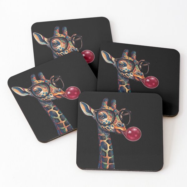 Item preview, Colorful Giraffe – Bubble Gum & Sunglasses Cartoon designed and sold by UUniqueIImprint.