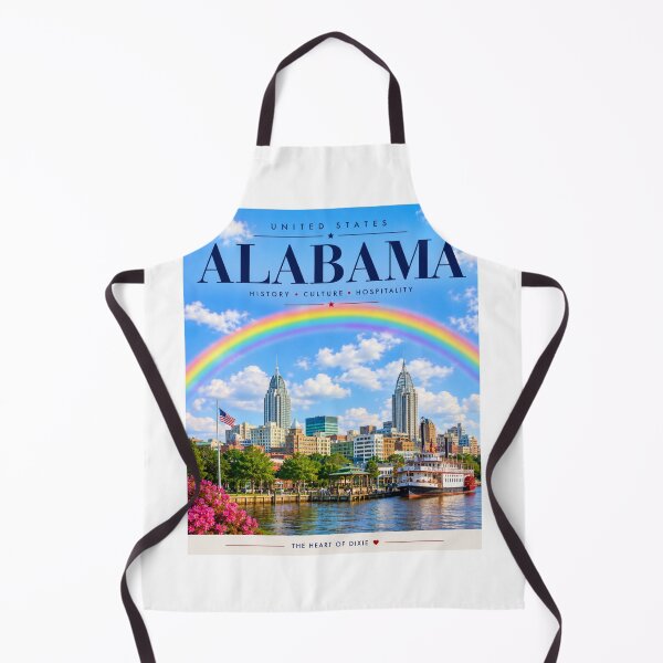 Item preview, Alabama Travel Poster | Vintage Rainbow Waterfront | USA Wall Art designed and sold by ElartedeNoel.