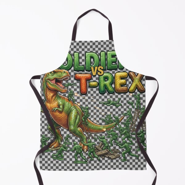 Aperçu de l'œuvre Soldiers vs T‑Rex – Dinosaur Battle Scene créée et vendue par MalinStyle.