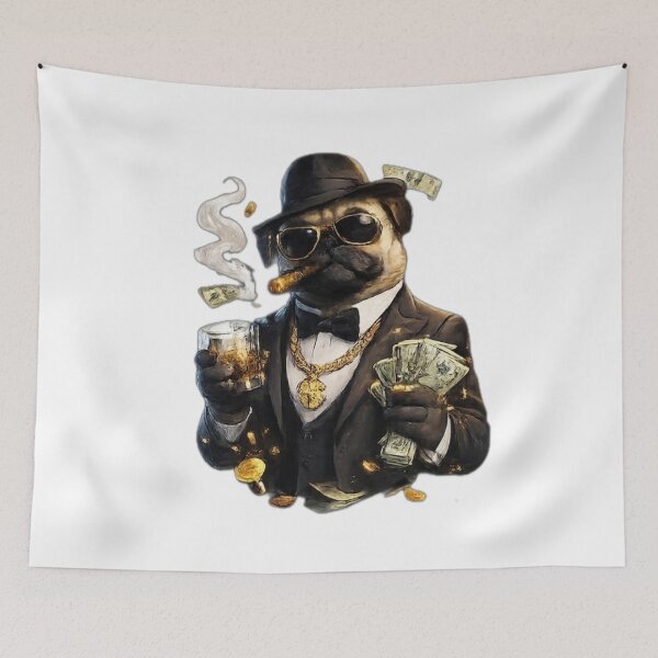 Item preview, Rich Pug Boss designed and sold by DailyDoodlesBySumbul.