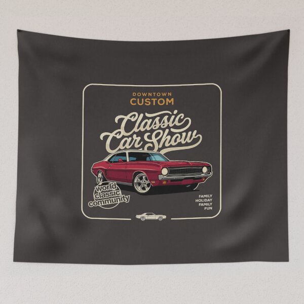 Item preview, Downtown Custom Classic Car Show T-Shirt | Vintage Muscle Car Retro Graphic | Hot Rod & American Car Culture Gift designed and sold by paulo silveira.