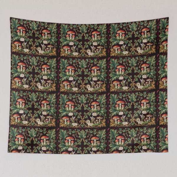 Item preview, Midnight Mycological Tapestry: Victorian Fungi & Hidden Sprite Pattern designed and sold by ArtfulAlchemy1.