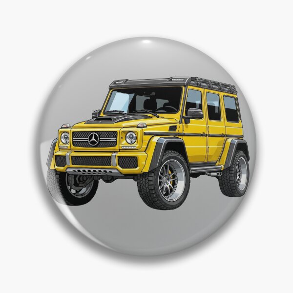 Item preview, Custom Mercedes G500 4x4 Squared Yellow Lifted Luxury SUV Illustration designed and sold by Motorline44.
