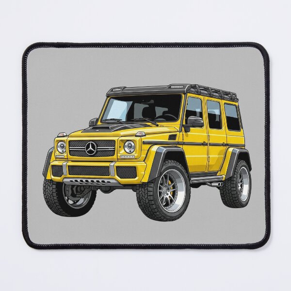 Item preview, Custom Mercedes G500 4x4 Squared Yellow Lifted Luxury SUV Illustration designed and sold by Motorline44.