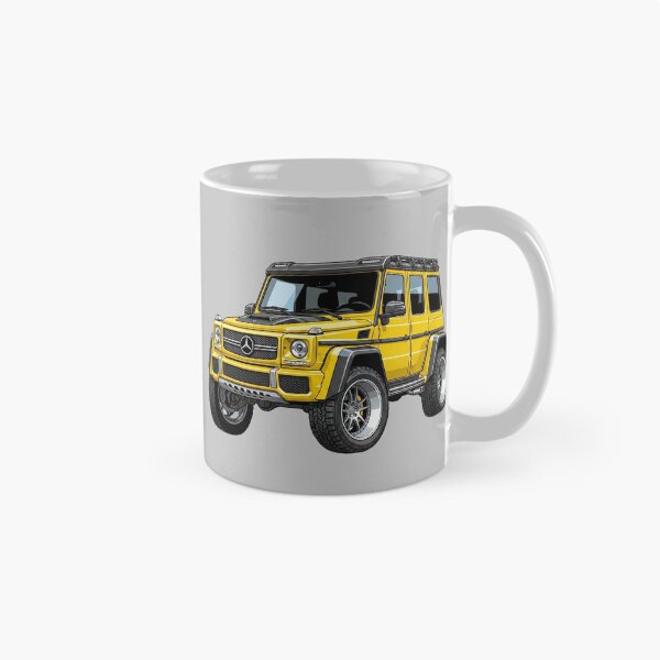 Item preview, Custom Mercedes G500 4x4 Squared Yellow Lifted Luxury SUV Illustration designed and sold by Motorline44.