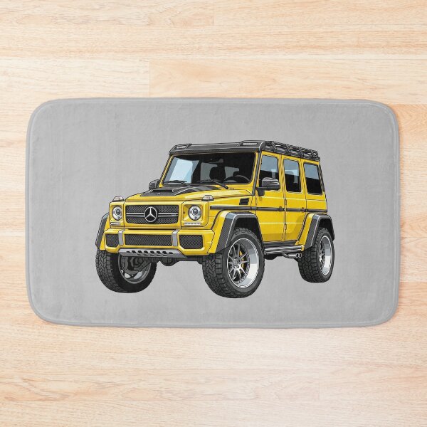 Item preview, Custom Mercedes G500 4x4 Squared Yellow Lifted Luxury SUV Illustration designed and sold by Motorline44.