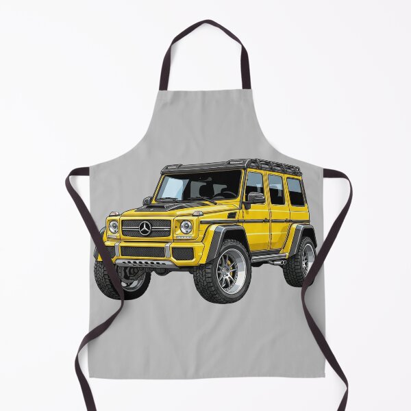 Item preview, Custom Mercedes G500 4x4 Squared Yellow Lifted Luxury SUV Illustration designed and sold by Motorline44.