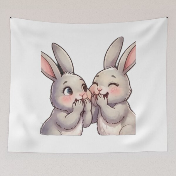 Item preview, Cute Gossip Bunnies designed and sold by DailyDoodlesBySumbul.