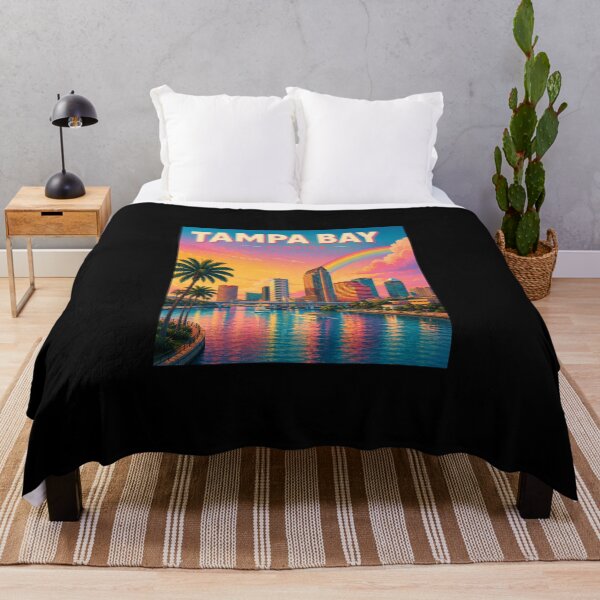 Item preview, Tampa Florida Rainbow Sunset Travel Poster | Vibrant Skyline Wall Art designed and sold by ElartedeNoel.