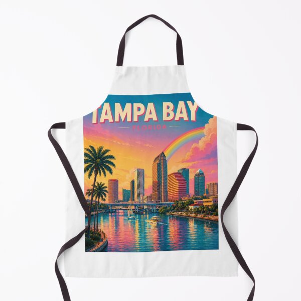 Item preview, Tampa Florida Rainbow Sunset Travel Poster | Vibrant Skyline Wall Art designed and sold by ElartedeNoel.